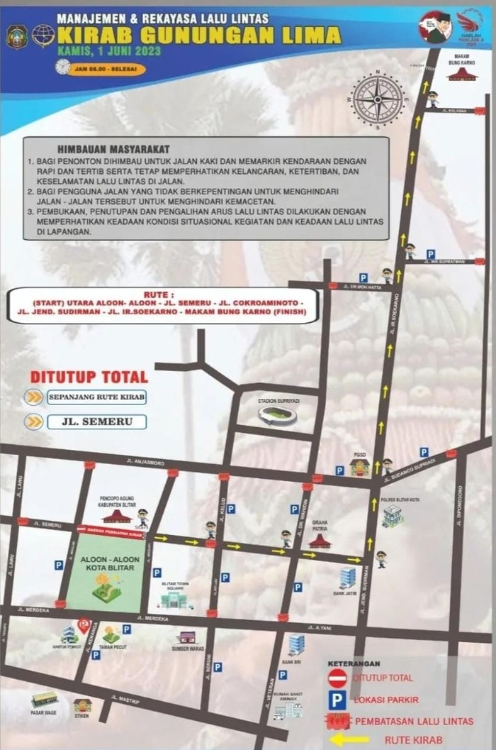 Rekayasa Lalin saat Festival Lentera Digelar di Kota Blitar
