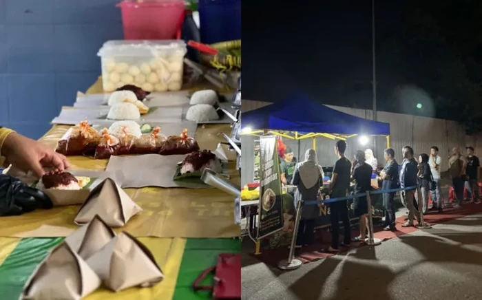 Unik! Warung Nasi Lemak Ini Gelar Karpet Merah Untuk Sambut Pembeli