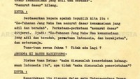 Usulan Ki Bagus Hadikusumo yang tercatat dalam notula sidang PPKI terkait prinsip Ketuhanan yang Maha Esa, 18 Agustus 1945. (hal 30) Dok. ANRI, M Yamin No. 8 
