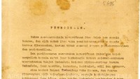 Rancangan akhir Pembukaan UUD 1945, Juni 1945 yang berisi dasar negara Pancasila. Dok. ANRI, AK Pringgodigdo No 28 