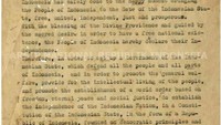 Rancangan akhir Pembukaan UUD 1945, Juni 1945 yang berisi dasar negara Pancasila dalam bahasa Inggris. Dok. ANRI, M Yamin No 86
