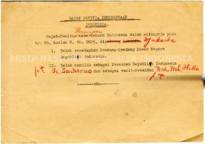 Arsip proses kelahiran Pancasila sebagai dasar negera RI. Arsip proses kelahiran Pancasila sebagai dasar negera RI.