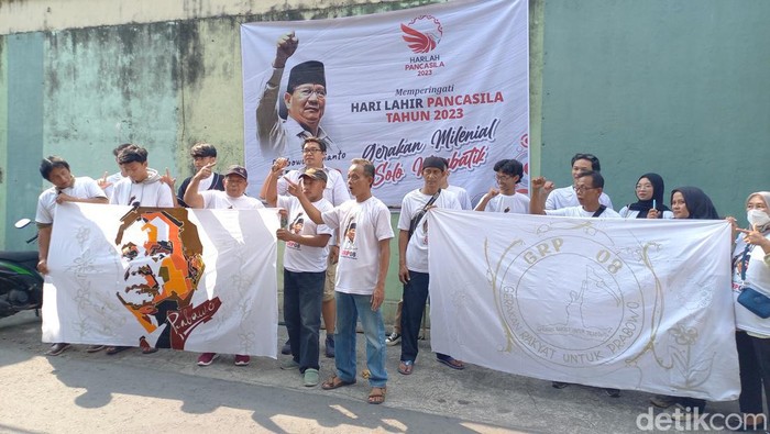 Aksi Gerakan Rakyat untuk Prabowo (GRP) di Laweyan, Solo, Kamis (1/6/2023).