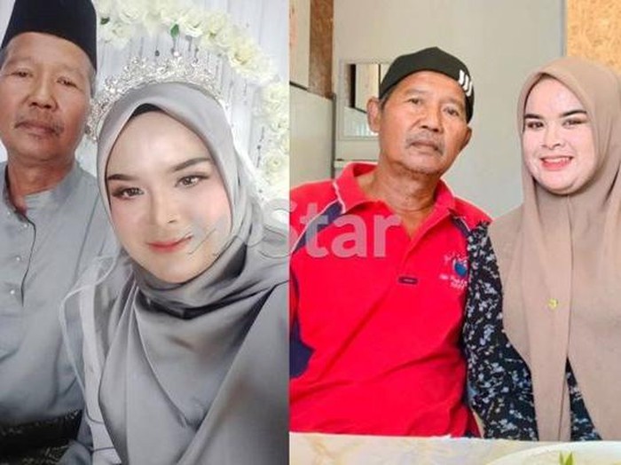 Foto pasanganbeda usia  Nur Arelya Azahar dan  Muhamed Saman, viral di media sosial