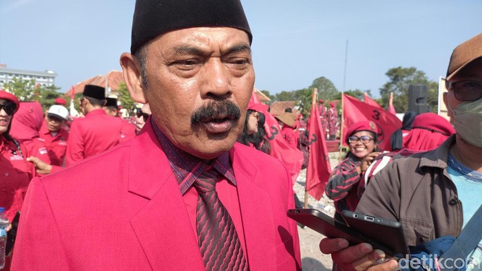 Ketua DPC PDIP Kota Solo FX Hadi Rudyatmo ditemui usai upacara hari lahir Pancasila, Kamis (1/6/2023).