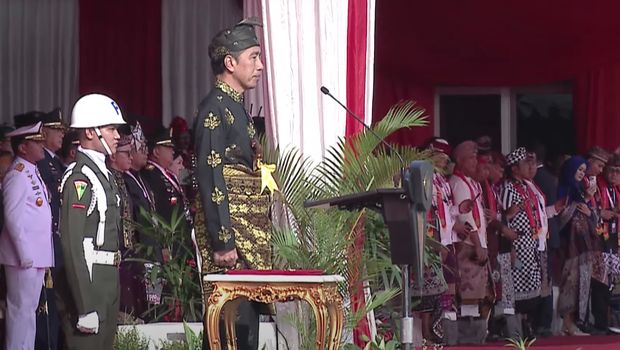 Presiden Joko Widodo saat memimpin Upacara Hari Kelahiran Pancasila di Jakartra. (YouTube/Sekretariat Presiden)