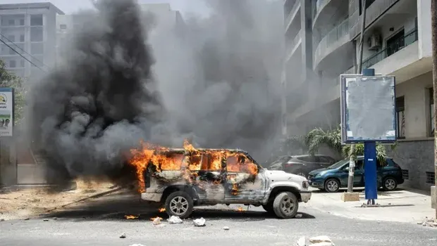 Efek bentrokan yang terjadi di Senegal (AFP Photo)