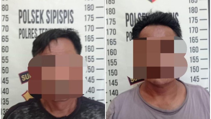 Foto: 2 pria pencuri kabel di Sergai. (Dok. Polres Tebing Tinggi)