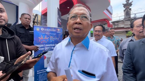 Gubernur Bali Wayan Koster setelah menghadiri acara pembukaan Bali Digifest II 2023 di Art Center, Denpasar, Jumat (2/6/2023).