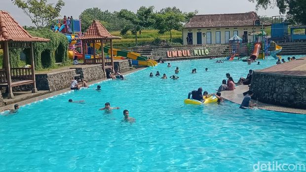 Kawasan objek wisata air Umbu Nilo di Desa Daleman, Kecamatan Tulung, Klaten, Sabtu (3/6/2023).