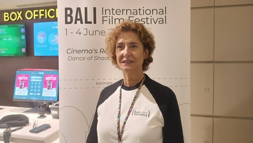 Pendiri Balinale Deborah Gabinetti di Kuta, Badung, Bali, Sabtu (3/6/2023).