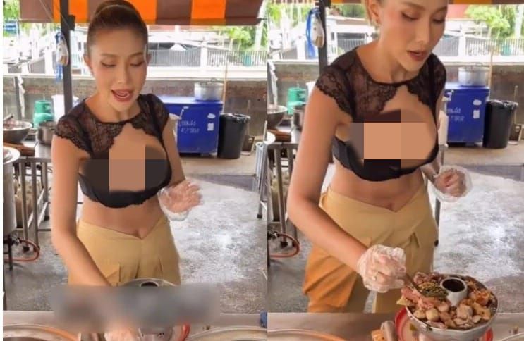 Viral! Penjual Hot Pot Seksi yang Bikin Pelanggan Salah Fokus
