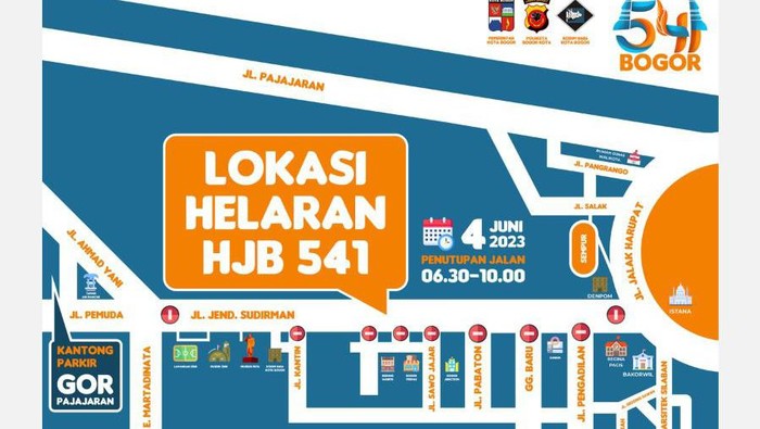 Skema rekayasa lalin sekitar Istana Bogor saat peringatan Hari Jadi Bogor.