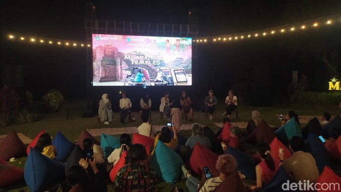 Suasana pemutaran perdana film dokumenter Unearthing Muarajambi Temple di Manohara Candi Borobudur, Sabtu (3/6/2023).