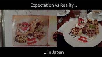 Waffle di Jepang warna dan tatanannya sama persis seperti di gambar iklan. Foto: Boredpanda