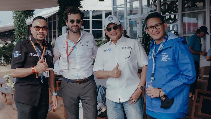 Sahroni nonton bareng Formula E dengan Sandiaga Uno hingga Bamsoet, Sabtu (3/6)
