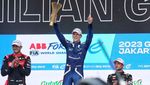 Selebrasi Gunther Usai Menjuarai Formula E Jakarta 2023 Seri 11