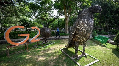 Patung Hewan dari Besi Tua Percantik Taman di Delhi Jelang KTT G20