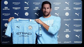 Man City juga tak ketinggalan disebut akan jadi klub anyar Messi, mengingat Pep Guardiola -pelatih terdahulu saat Messi di Barcelona- masih dipercayai menangani Manchester biru. Foto: Twitter