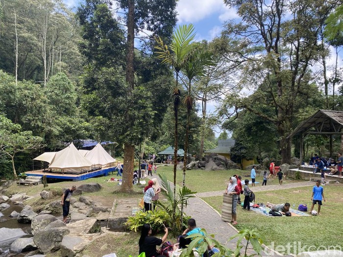 Suasana Bumi Perkemahan Pondok Halimun saat hari libur.