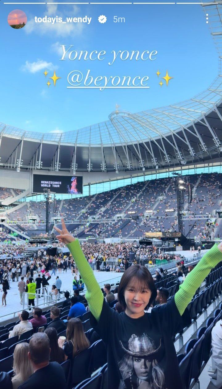 Wendy Red Velvet nonton konser Beyonce Wendy Red Velvet nonton konser Beyonce