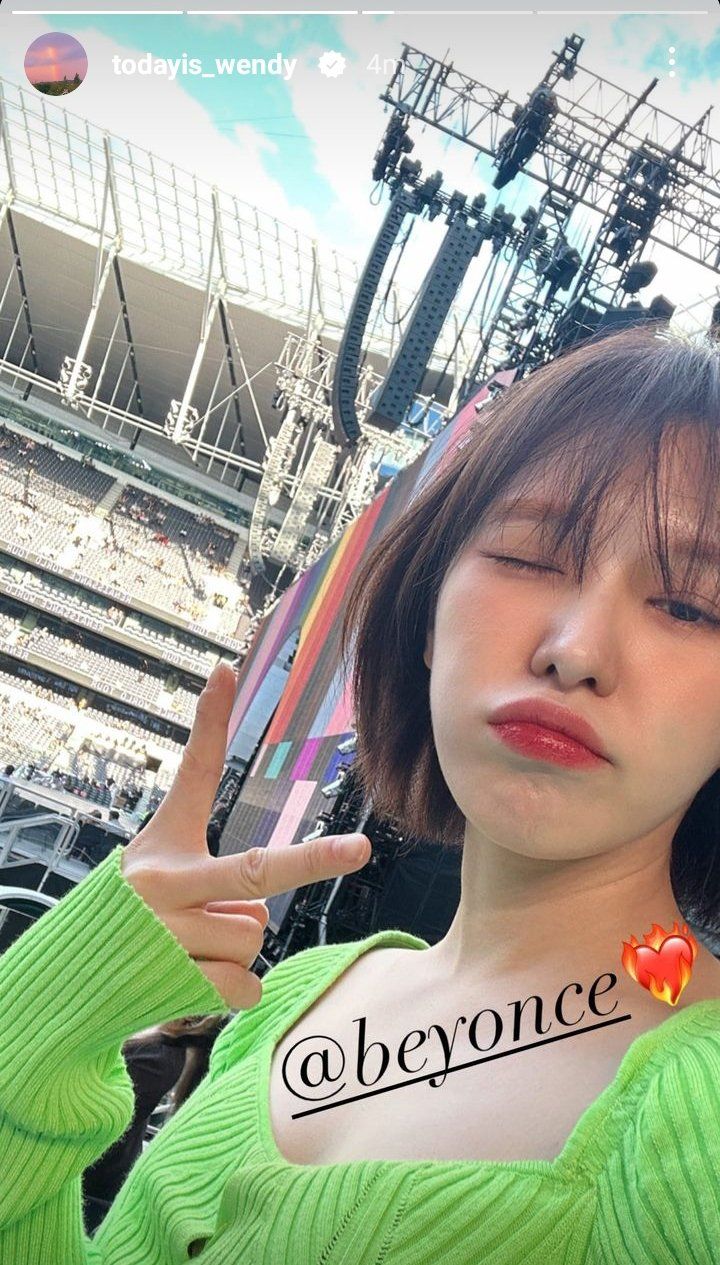Wendy Red Velvet nonton konser Beyonce Wendy Red Velvet nonton konser Beyonce