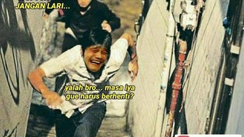 Mana ada maling yang mau berhenti cuma karena dilarang warga. Memangnya Swiper di Dora. Foto: Instagram/tvllankz  