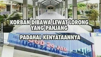 Padahal IGD selalu ada di bagian depan rumah sakit. Foto: memecomic.id  