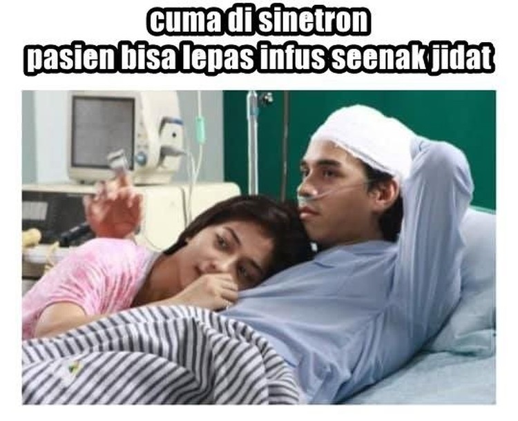 Sinetron Indonesia bisa jadi tontonan seru di kala bosan. Buat yang sering menyaksikannya, pasti ngakak lihat meme berikut.