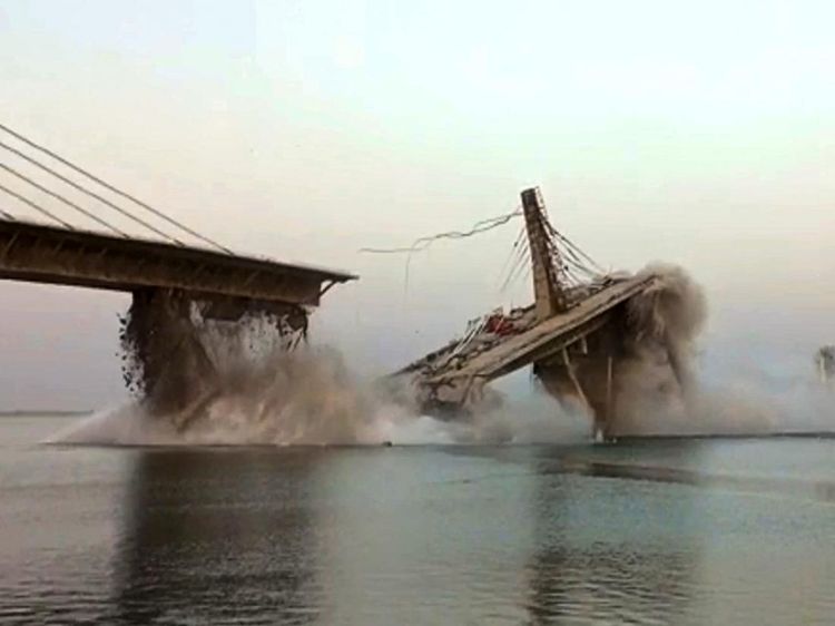 Penampakan Jembatan Gantung India yang Kembali Ambruk
