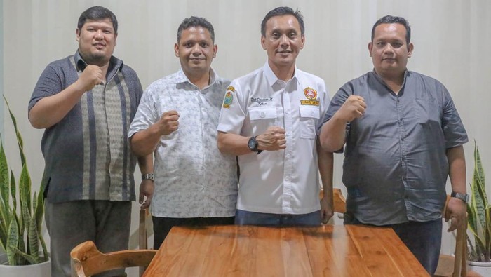 Dedi Dermawan saat menyampaikan hasil putusan PTUN Medan tentang perkara SK Karang Taruna Sumut