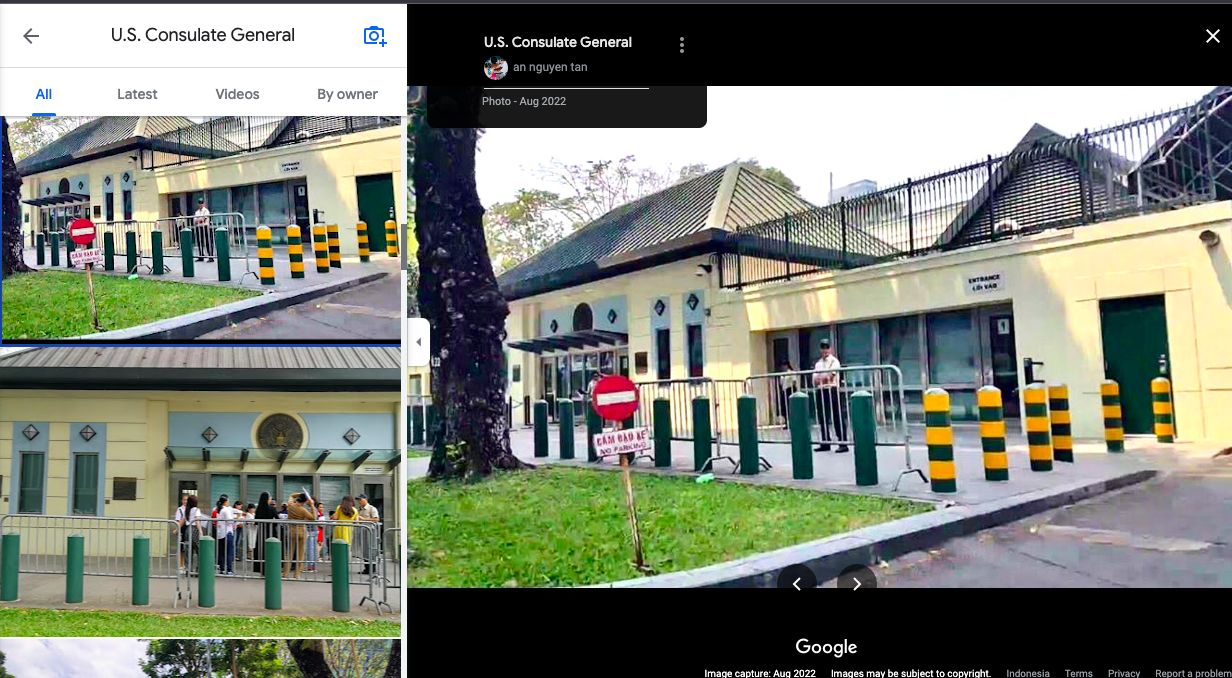 Kedubes AS di negara-negara Asia Tenggara, simak trotoarnya. (Google Street View)