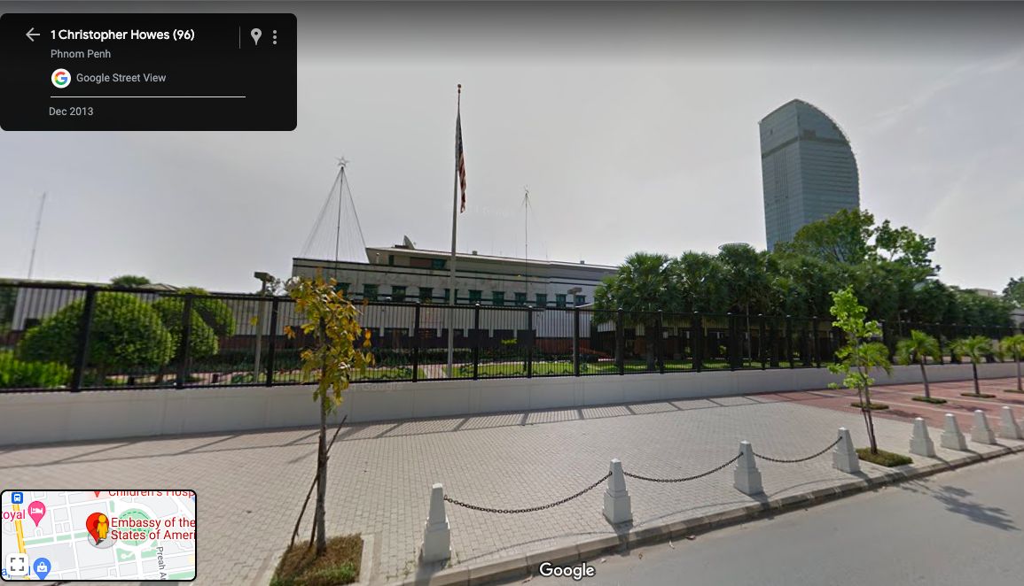 Kedubes AS di negara-negara Asia Tenggara, simak trotoarnya. (Google Street View)