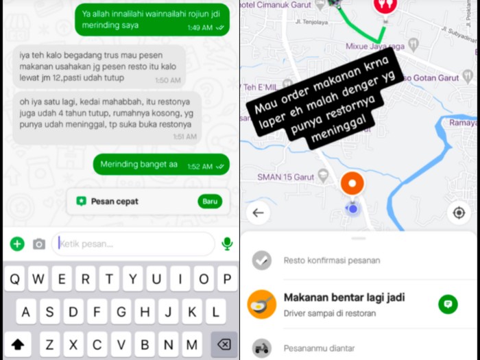 Kejadian horor saat pesan makanan via ojol