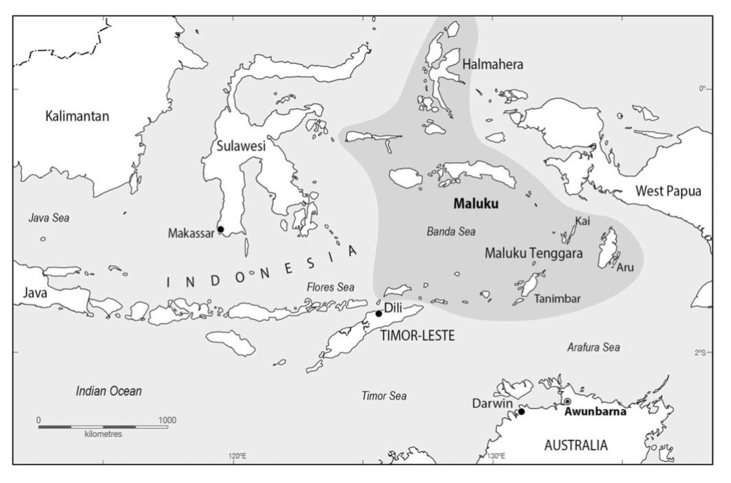 Lukisan batu kapal Maluku di Arnhem Land