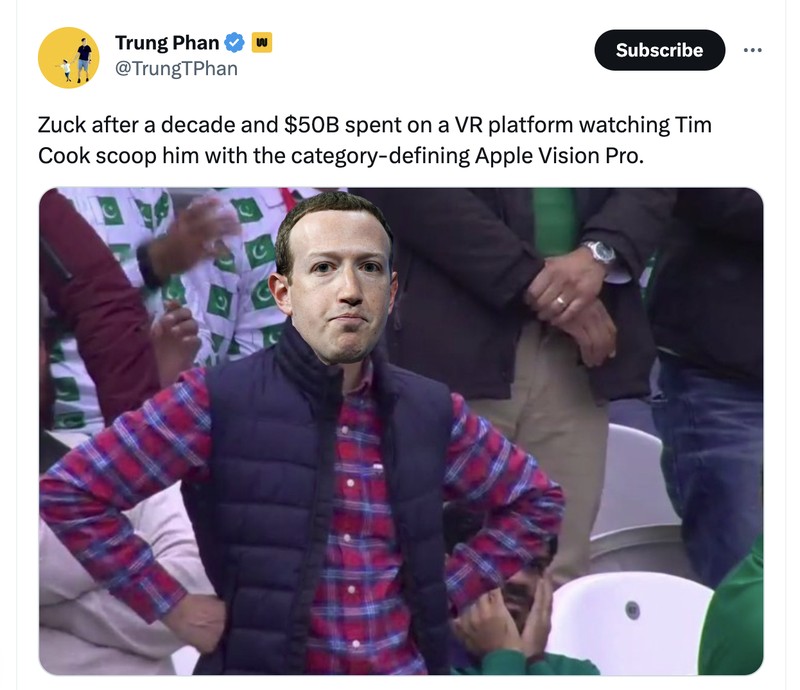 Meme kocak Apple Vision Pro