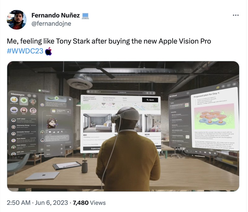 Meme kocak Apple Vision Pro