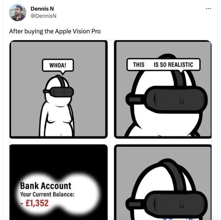 Meme kocak Apple Vision Pro