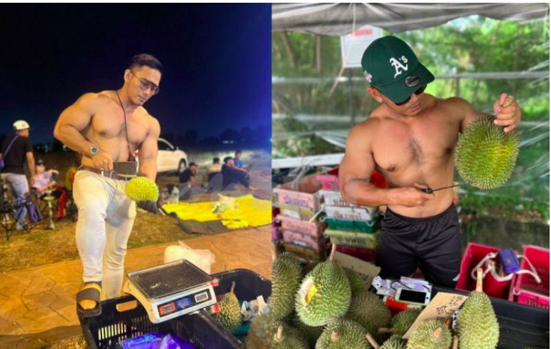 Penjual makanan bertubuh kekar