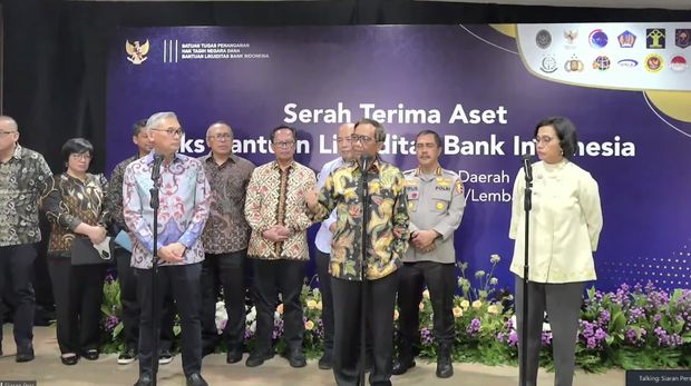 Serah Terima Aset Eks Bantuan Likuiditas Bank Indonesia. (Tangkapan Layar Youtube)