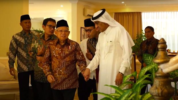 Wapres Ma'ruf Amin bertemu Dubes Kerajaan Arab Saudi untuk RI, Yang Mulia Faisal Abdullah H Amodi. Mereka membahas pelayanan haji hingga kerja sama bilateral. (YouTube Setwapres RI)