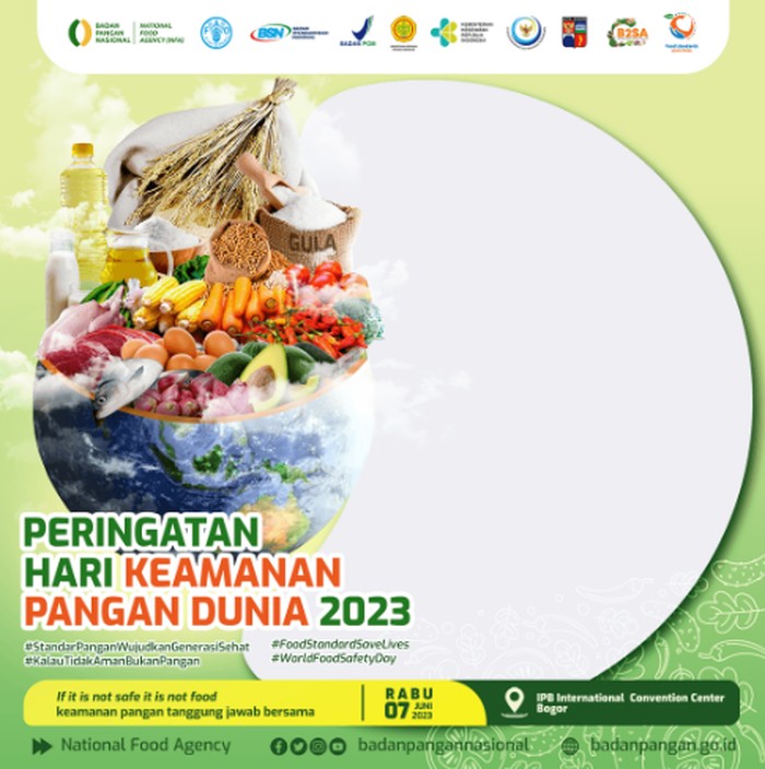Hari Keamanan Pangan Sedunia (World Food Safety Day) 2023 jatuh pada 7 Juni. Simak daftar twibbon Hari Keamanan Pangan Sedunia untuk merayakan peringatannya!
