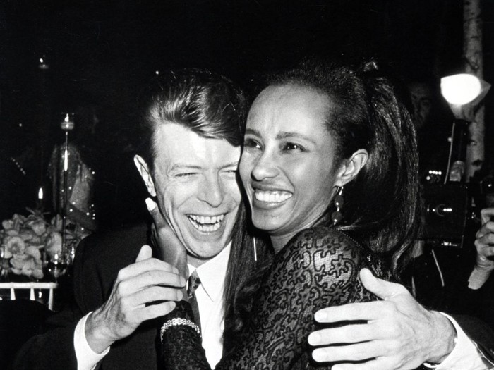 David Bowie and Iman (Photo by Ron Galella/Ron Galella Collection via Getty Images)