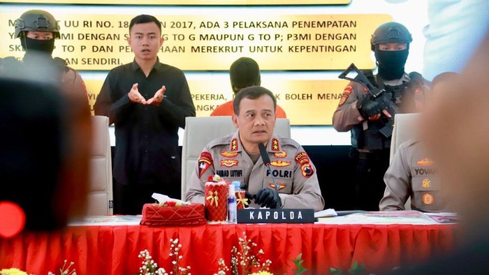Kapolda Jateng Irjen Ahmad Luthfi saat rilis kasus perdagangan orang di Mapolres Pemalang, Rabu (7/6/2023).