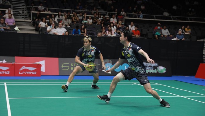 Kevin Sanjaya Sukamuljo/Marcus Fernaldi Gideon di Singapore Open 2023