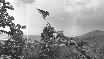 Foto ikonik mengibarkan bendera di Iwo Jima. Foto: twitter.com/StepnEurope