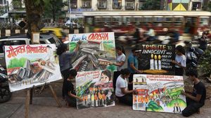 Pelajar India Beri Penghormatan Korban Kecelakaan Kereta Lewat Lukisan