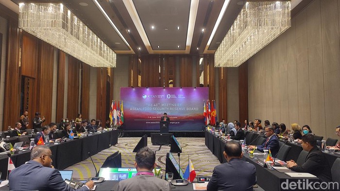 Kepala Badan Pangan Nasional, Arief Prasetyo Adi, memberikan penjelasan terkait pertemuan delegasi ASEAN di Bogor.