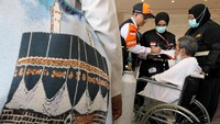 Petugas Emergency Medical Team (EMT) PPIH Arab Saudi mendata peserta ibadah haji yang sakit setibanya di hotel kawasan Syisyah, Mekah, Arab Saudi, Selasa (6/6/2023). 