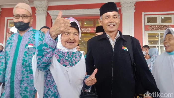 Tuminah (91) calon jemaah haji tertua asal Klaten, Selasa (6/6/2023).